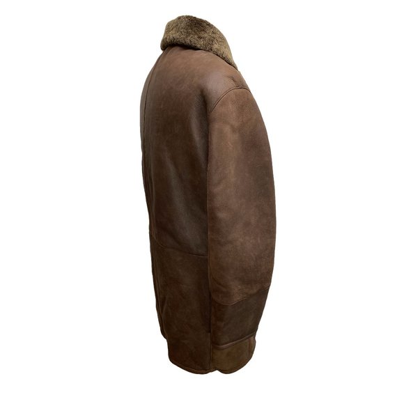 100% Authentic Salvatore Ferragamo Men's Lamb's Shearling Brown Jacket sz50 - Picture 6 of 16